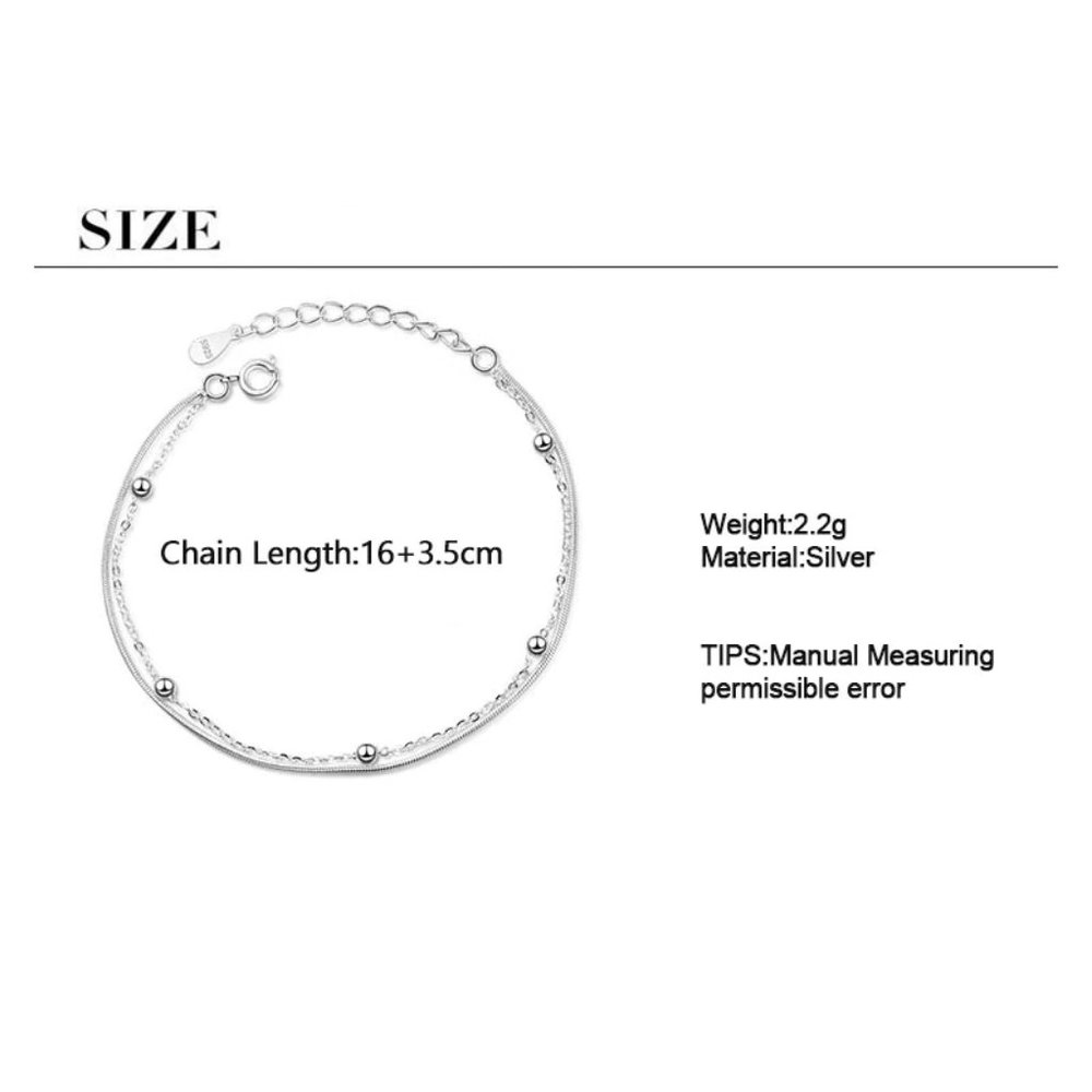 NEW 925 Sterling Silver Layered Bead Bracelet - Picture 9 of 9